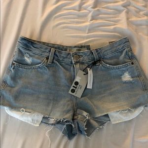 Top Shop mid rise denim shorts